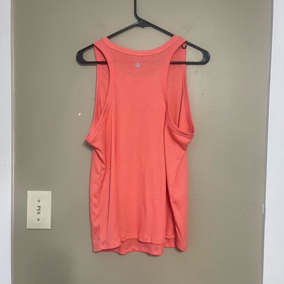 Danskin Women’s Coral Orange Pink Ribbed Racerback Tank Top Extra Large XL - Picture 4 of 7